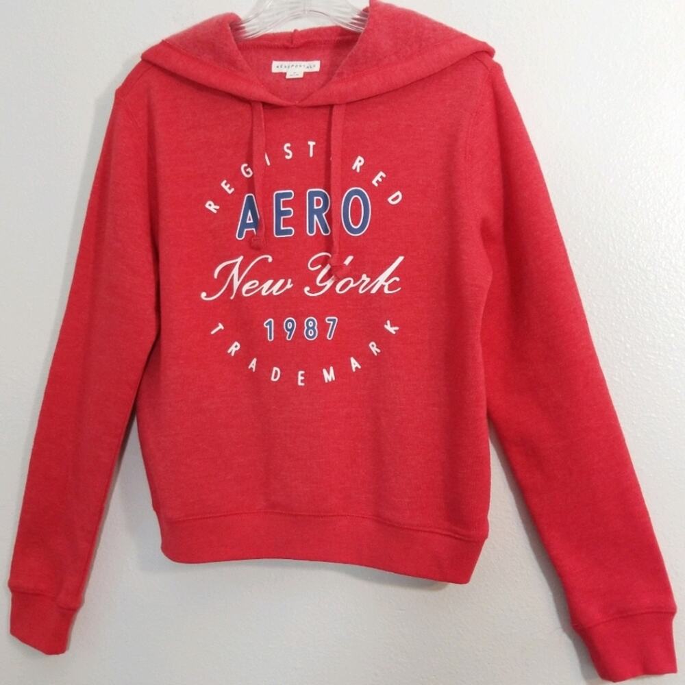 Aeropostale spellout graphic hoodie sweatshirt M